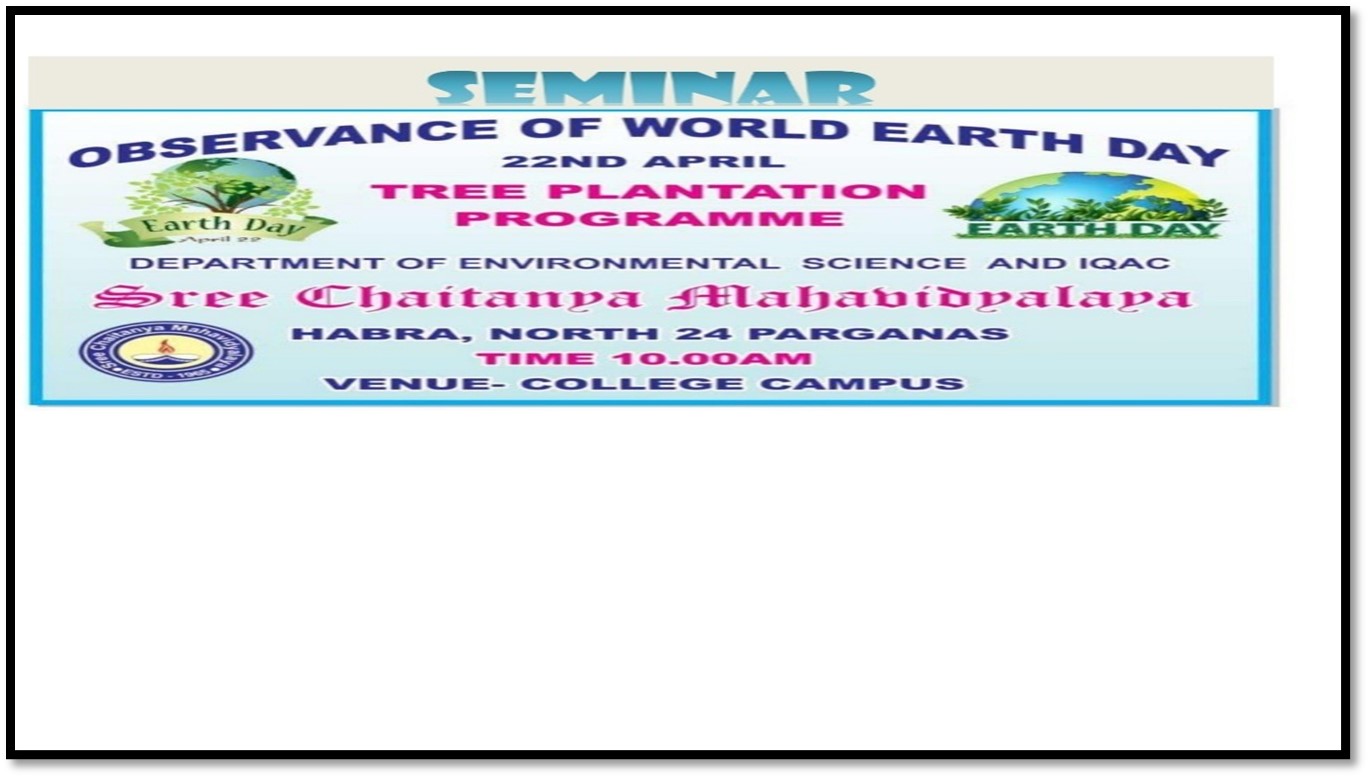 Observance of World Earth Day on dt 22.04.2022